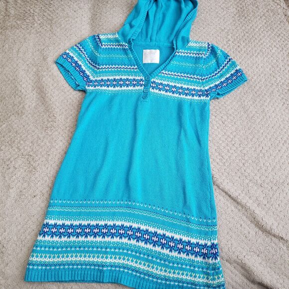 Justice Hooded Fair Isle Sweater Dress Sz. 14 Back to School/Portraits - Picture 1 of 4